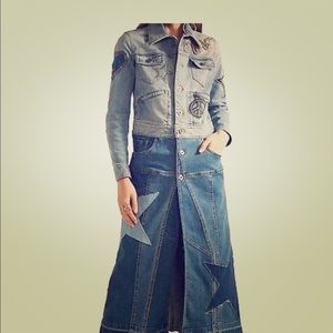 Roberto Cavalli *Crystal Sequin Denim Jacket*